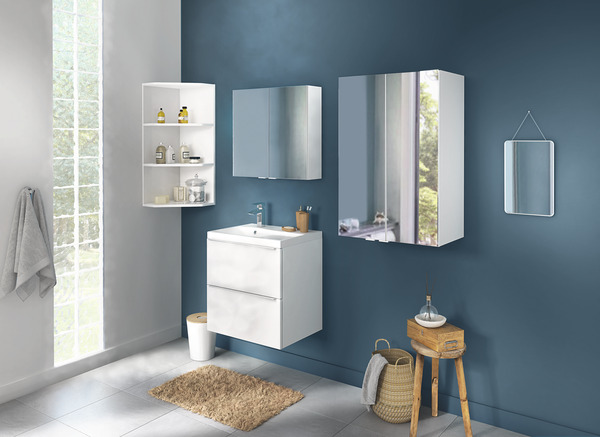Armoire de salle de bains miroir "Imandra" L.60 x H.60 x P.15 cm - GoodHome - Brico Dépôt