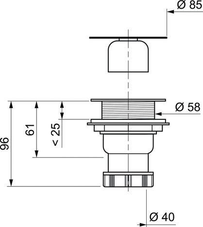 Bonde de douche - Sortie verticale Ø 40 mm - Wirquin - Brico Dépôt