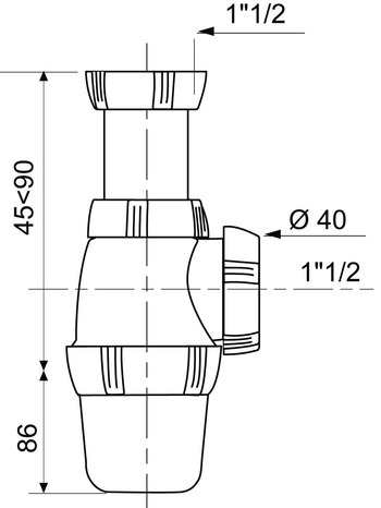 Siphon d'évier hauteur réglable de 131 à 176 mm Ø sortie 40 mm - Wirquin - Brico Dépôt