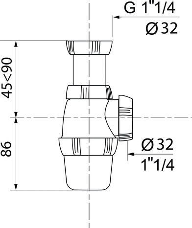 Siphon de lavabo hauteur réglable - 135 à 180 mm Ø sortie 32 mm - Wirquin - Brico Dépôt