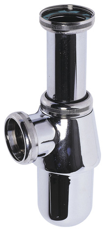 Siphon de lavabo en laiton chromé hauteur réglable de 133 à 183 mm Ø sortie 32 mm - Wirquin - Brico Dépôt