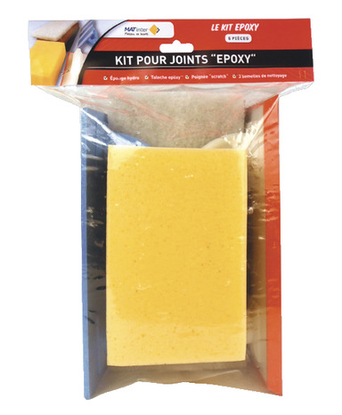 Kit pour joints époxy : 1 taloche époxy, 1 poignée ergonomique "scratch", 3 semelles de nettoyage - Brico Dépôt