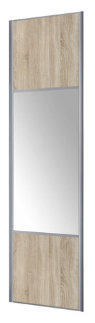 Porte de placard coulissante Valla H. 245,6 x L. 60 cm - chêne clair/miroir - Form - Brico Dépôt