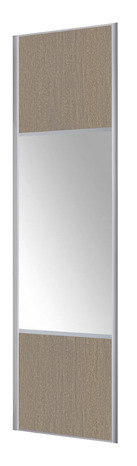 Porte de placard coulissante Valla H. 247,5 x L. 60 cm - chêne grisé/miroir - Form - Brico Dépôt