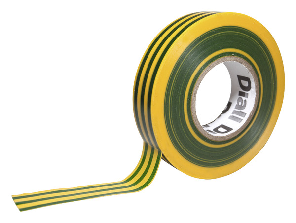 Ruban adhésif isol 19mm x 33m vert/jaune - Diall - Brico Dépôt