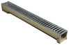Caniveau en béton polyester (caniveau) et acier galvanisé (grille passelle) 1000x100x105 mm