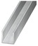 U aluminium brut 10 x 10 mm 2 m Argent