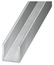 U aluminium brut 20 x 22 mm 2 m Argent  Ép. 1,5 mm