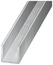 U aluminium brut 15 x 19 mm 2 m Ép. 1,5 mm Argent
