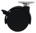 Roulette jumelée pivotante PP noir avec frein - H. 6,55 x Ø 5 cm - 30 kg