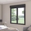 Fenêtre aluminium gris oscillo-battante 2 vantaux + volet roulant h.115 x l.100 cm
