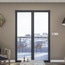 Porte-fenêtre aluminium gris 2 vantaux H.215 x l.120 cm