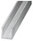 U aluminium brut 20 x 20 x 1,5 mm 2,50 m Argent