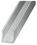 U aluminium brut 15 x 15 x 1,5 mm 2,50 m Argent