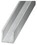 U aluminium brut 20 x 22 mm 2 m Argent  Ép. 1,5 mm