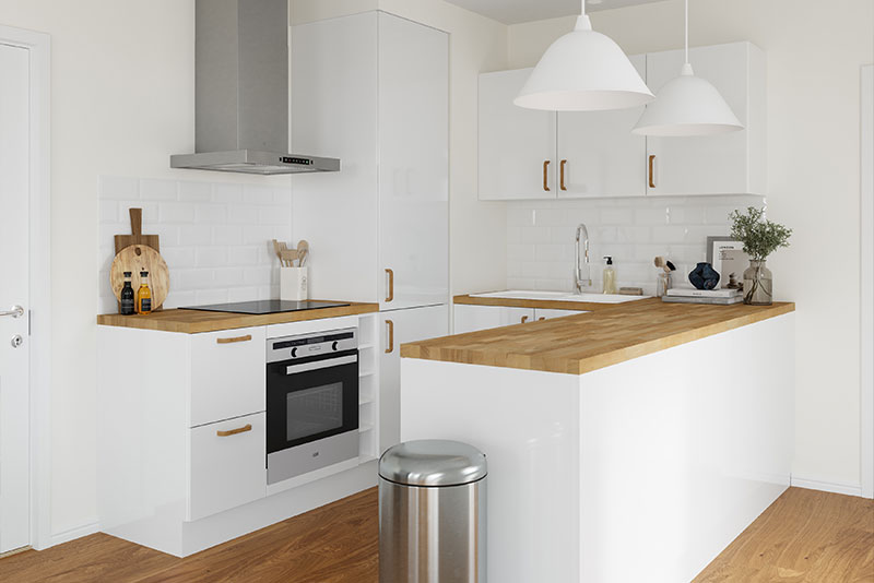 Modèle de cuisine Dorice blanc  brillant - Brico Dépôt