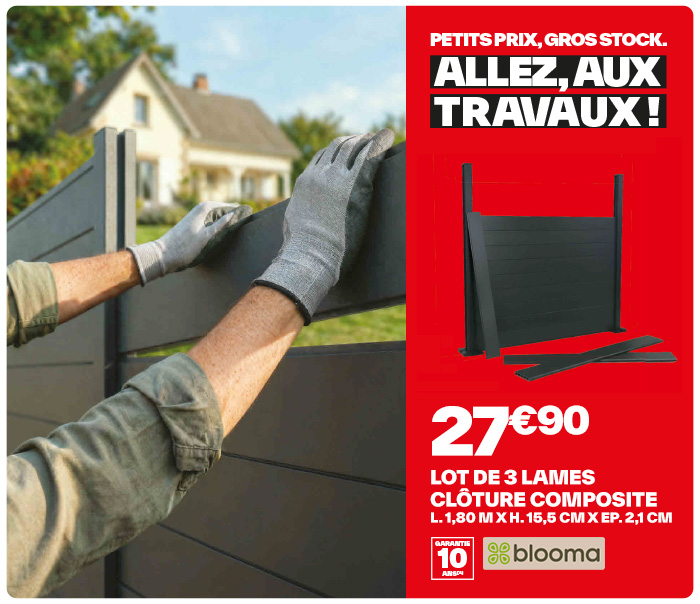 Lot de lames de clôture