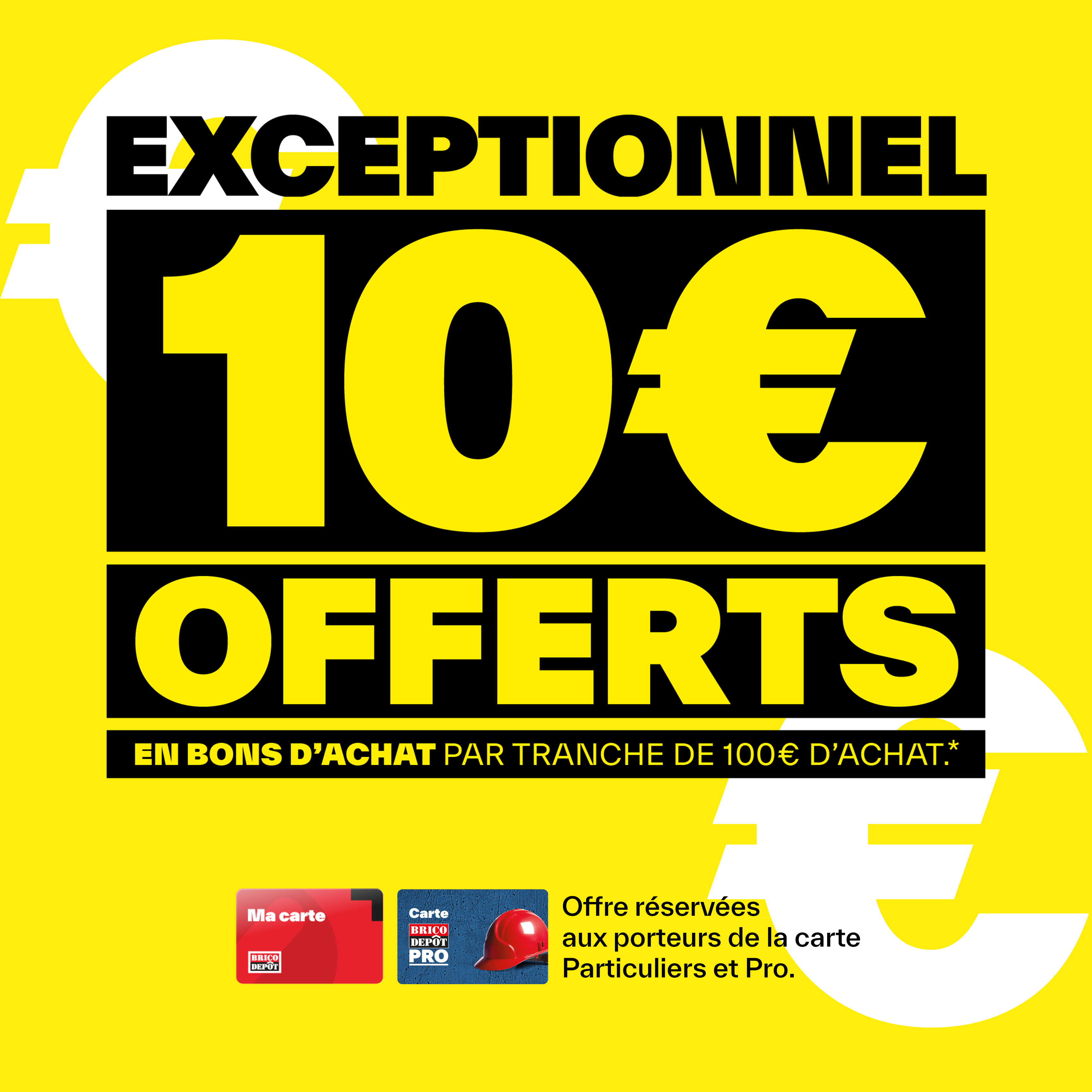 10 euros offert par tranche de 100€ d'achat