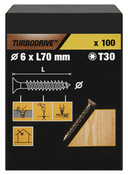 Vis agglo plates TX 6 x 70 mm 100 pcs - Turbodrive - Brico Dépôt