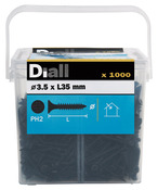 Vis plaque de plâtre noir 3,5 x 35 mm - 1 000 pièces - Diall - Brico Dépôt