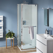 Porte de douche pivotante "Zilia" l. 80 cm en verre transparent - Cooke and Lewis - Brico Dépôt