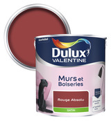 Peinture murs et boiseries intérieure acrylique - Satin Rouge absolu 2.5 L - Dulux Valentine - Brico Dépôt