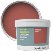 Peinture murs et boiseries intérieure acrylique Satin Rouge Westminster 2.5 L - GoodHome - Brico Dépôt