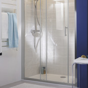Porte de douche coulissante 2 volets "Onega" l. 120 cm en verre transparent - Cooke and Lewis - Brico Dépôt