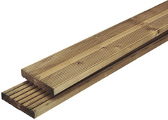 Lame de terrasse "Lemhi" pin teinté brun - Brico Dépôt