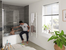 Sèche-serviettes "Solna" 750 W H. 144,5 x L. 54,5 cm - GoodHome - Brico Dépôt