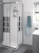 Accès d'angle droit "Beloya" l.80 cm en verre effet miroir - GoodHome - Brico Dépôt