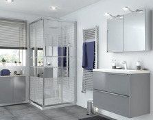 Accès d'angle droit "Beloya" l.90 cm en verre effet miroir - GoodHome - Brico Dépôt