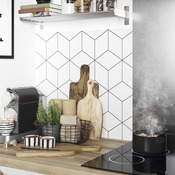 Crédence réversible géométrique / blanc - l.180 x H.60 cm, Ep 3 mm - Cooke and Lewis - Brico Dépôt