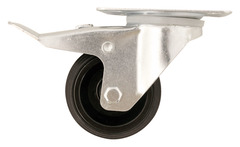 Roulette pivotante PVC gris avec frein - Ø 8 cm - 70 kg - Brico Dépôt