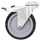 Roulette pivotante PU noir avec frein - Ø. 10 cm - 70 kg - Brico Dépôt