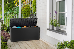 Coffre de jardin EMILY gris anthracite 270 L,  L. 118 x l. 45 x H. 57 cm. avec roulettes - Keter - Brico Dépôt