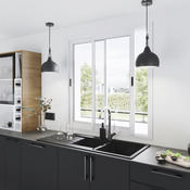 Fenêtre aluminium blanc coulissante 2 vantaux h.120 x l.120 cm - GoodHome - Brico Dépôt