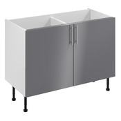 BOM_SUPPRIME_Meuble bas "Dorice" anthracite brillant l.120 x h.72 x p.57 cm 2 portes - Brico Dépôt