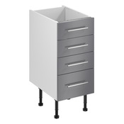 Meuble bas "Dorice" anthracite mat l.40 x h.72 x p.57 cm 3 tiroirs + 1 casserolier - Brico Dépôt