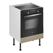 Meuble four "Coline" imitation chêne clair l.60 x h.72 x p.57 cm + bandeau four - Brico Dépôt