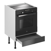 Meuble four "Glorian" anthracite brillant l.60 x h.72 x p.57 cm + tiroir bas - Brico Dépôt