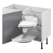 Meuble d'angle bas "Dorice" anthracite mat l.120 x h.72 x p.57 cm 1 porte + rangement Space droit - Brico Dépôt