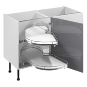 Meuble d'angle bas "Dorice" anthracite mat l.120 x h.72 x p.57 cm 1 porte + rangement Space gauche - Brico Dépôt