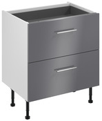 Meuble bas "Dorice" anthracite mat l.80 x h.72 x p.57 cm 2 casseroliers - Brico Dépôt