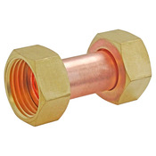 Raccord droit 2 écrous tournants Femelle 12/17 (3/8") - Femelle 12/17 (3/8") - Douille cuivre - Somatherm - Brico Dépôt