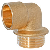 Lot de 2 raccords laiton coudé à souder sur tube cuivre Ø16 - Sortie Mâle 15/21 (1/2") - Somatherm - Brico Dépôt