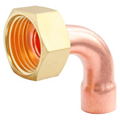 Lot de 2 raccords cuivre coudé à souder sur tube cuivre Ø22 - Sortie écrou tournant Femelle 20/27 (3/4") - Somatherm - Brico Dépôt