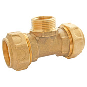 Té laiton pour PE Ø25 - Mâle au centre 20/27 (3/4") - Somatherm - Brico Dépôt