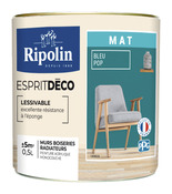 Peinture mur intérieur Mat 0,5 L Bleu pop - Ripolin - Brico Dépôt