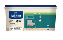 Peinture mur intérieur Satin 2,5 L Bleu pop - Ripolin - Brico Dépôt